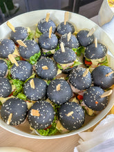 Load image into Gallery viewer, Mini Charcoal Bun Chicken Sliders